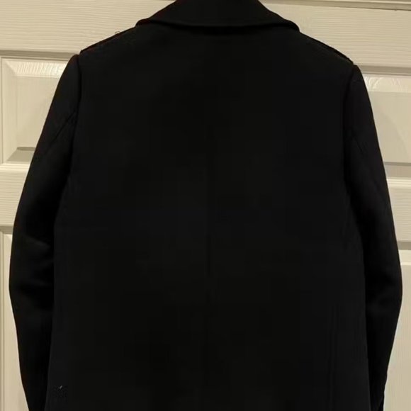 NWOT Men's Balmain Cashmere Quilted Double Breasted Pea Coat Jacket 52 50 48 - Picture 3 of 6